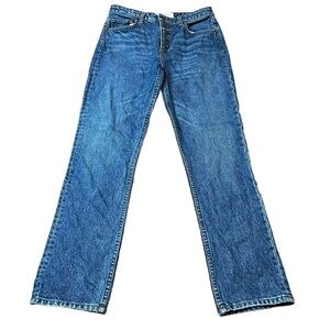 Reformation Dark Wash Button Fly Straight Leg Jeans Size 27 Women
